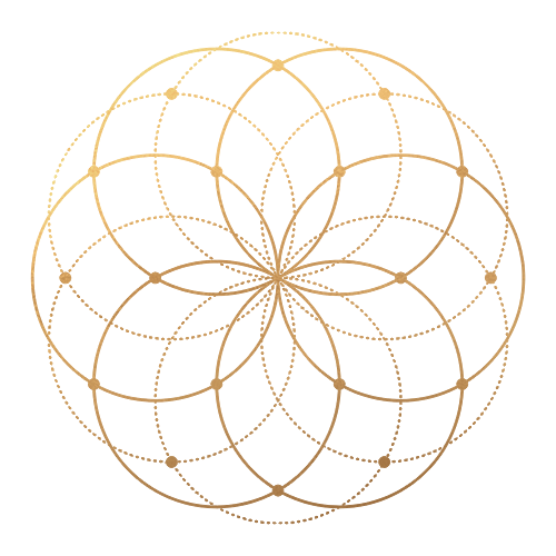 golden flower of life symbol for energy update