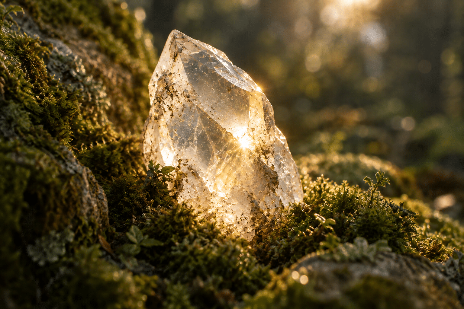 crystal and moss