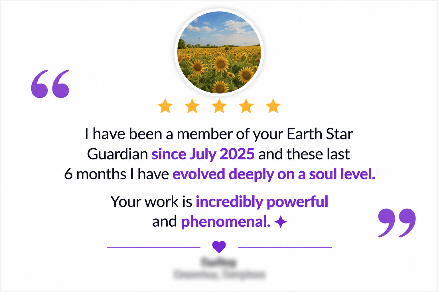 Earth Star Guardian testimonial card-1